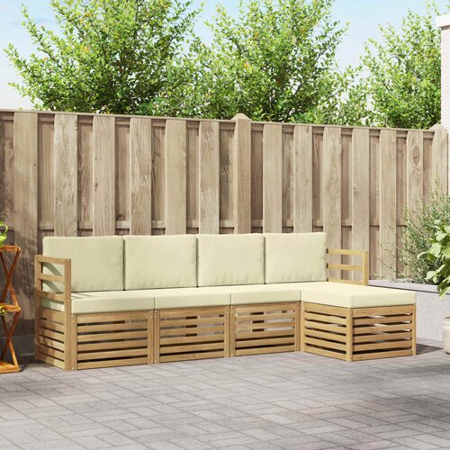  Set vanjskih sofa 5 pcs Bijela i krem 245 x 122,5 x 73 cm Cene