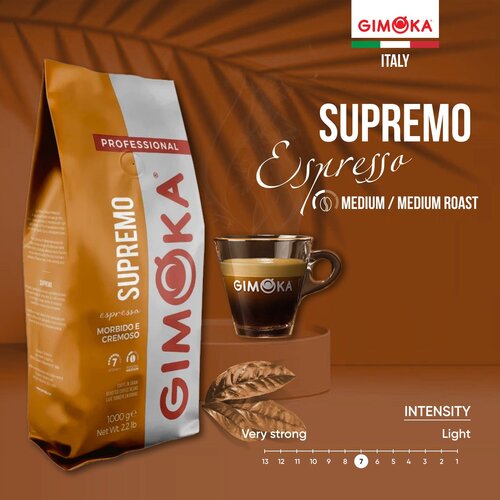 GIMOKA Professional Supremo pržena kafa u zrnu 1000G Slike
