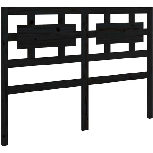  Uzglavlje za krevet crno 125 5 x 4 x 100 cm od masivne borovine Slike