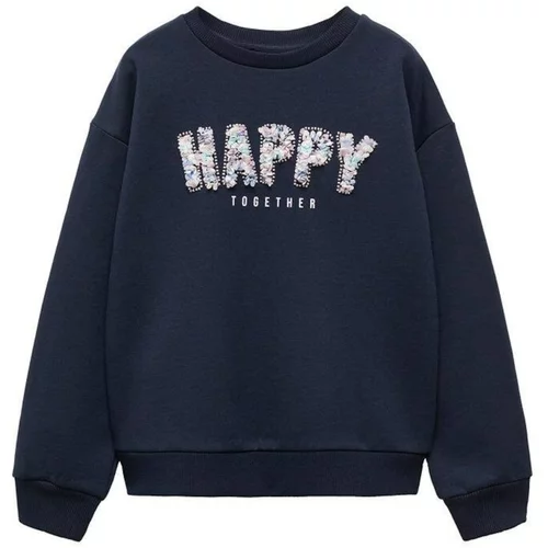 MANGO KIDS Sweater majica 'Happy' bež / mornarsko plava / svijetloplava / roza
