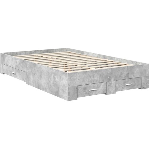  Krevetna konstrukcija s ladicama Betonski sivi 120 x 190 cm Slike