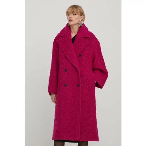 Hugo Vuneni kaput boja: ružičasta, za prijelazno razdoblje, kopčanje u dva reda