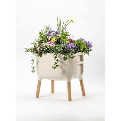 Plastia Siv samozalivalni cvetlični lonček Low Urbalive, vi&amp;scaron;ina 48 cm Slike