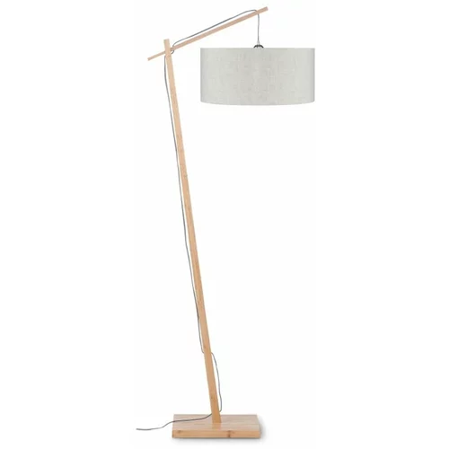 Good&Mojo Podna svjetiljka sa svijetlobež sjenilom i Good & Mojo Andes konstrukcijom od bambusa