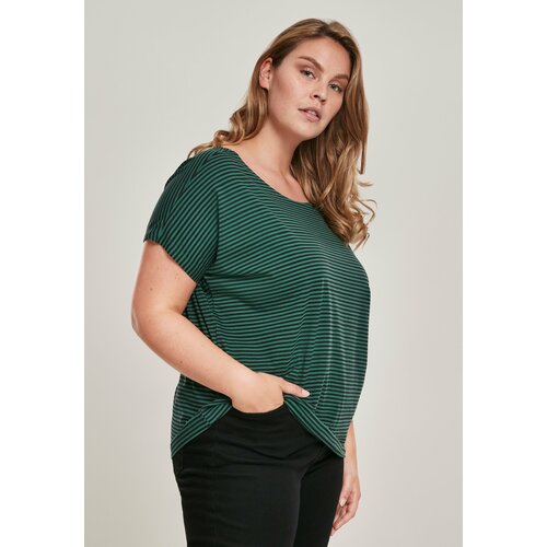 UC Ladies Women's striped T-shirt with dark green/black yarn Slike