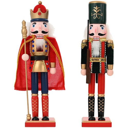  Božićni nutcracker TURKU 2 kom. Crvena i Crna 38 cm Slike