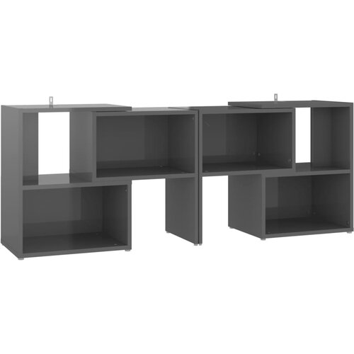 Maison Chic TV omarica - TV stojalo - Televizijska omarica visok sijaj siva 104x30x52 cm iverna plo&amp;scaron;ča, (21699838) Slike