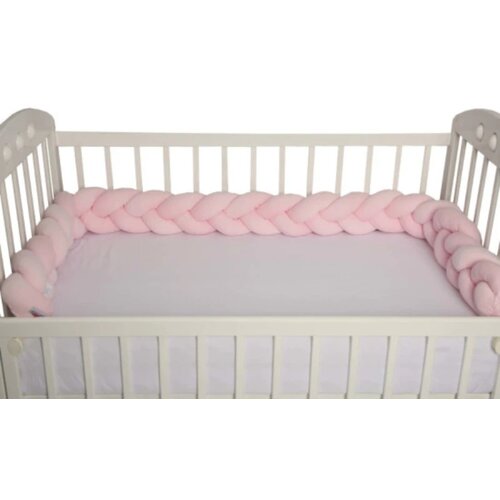 Baby Textil Textil pletenica za krevetac od pli&amp;scaron;a Roze, 240cm Slike