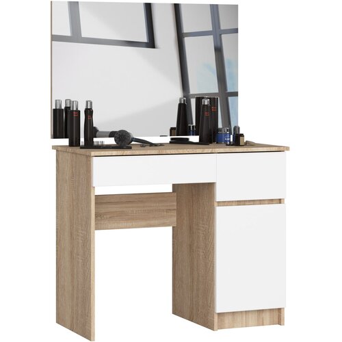 AKORD toaletna miza z ogledalom clp P-2/SL 900x600 desno sonoma hrast / belo, (21713501) Cene