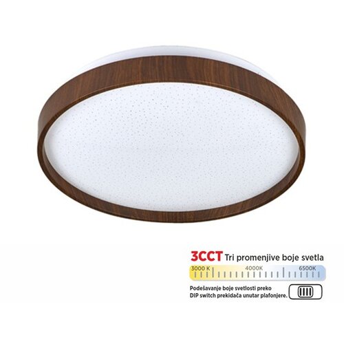 Mitea Lighting led plafonjera boja drveta 15W 200~240V 3CCT dip switch 3000/4000/6500K fi260mm smd M205540-WD Cene