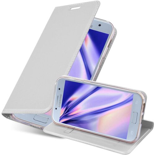 Cadorabo Ohi&scaron;je, združljivo z Samsung Galaxy A5 2017 v klasično srebrno - Za&scaron;čitni ovitek z magnetnim zapiranjem, stoječo funkcijo in režo za kartice, (20559016) Cene
