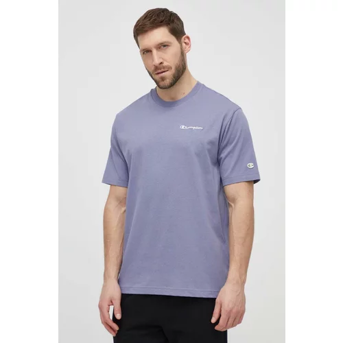 Champion Bombažna kratka majica moški, vijolična barva