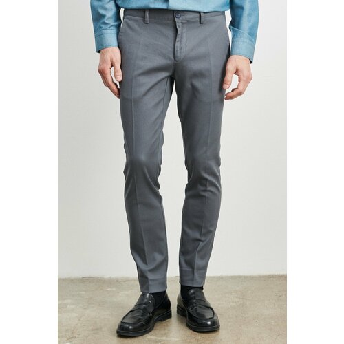 ALTINYILDIZ CLASSICS Men's Grey-blue Slim Fit Slim Fit Dobby Flexible Casual Trousers Cene