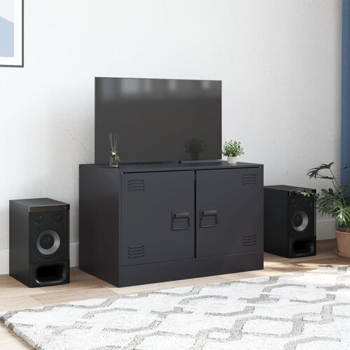  The Living Store TV omarica črna 67x39x44 cm jeklo - TV Omarica, (21508356) Cene