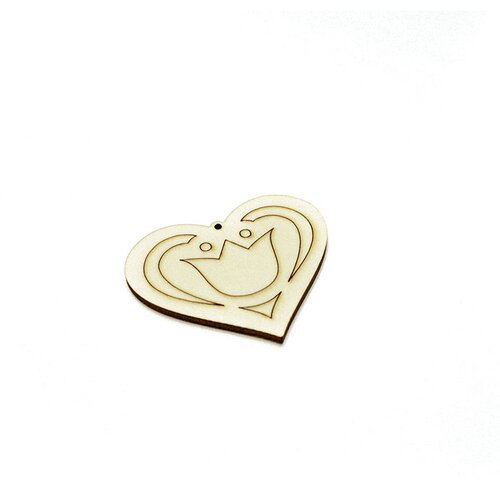  Proizvodi za izradu bižuterije - srce s ornamentom (drveni) Cene