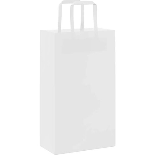 VidaXL Papirnate vrećice 250 kom s ručkama bijele 21x11x36 cm Slike