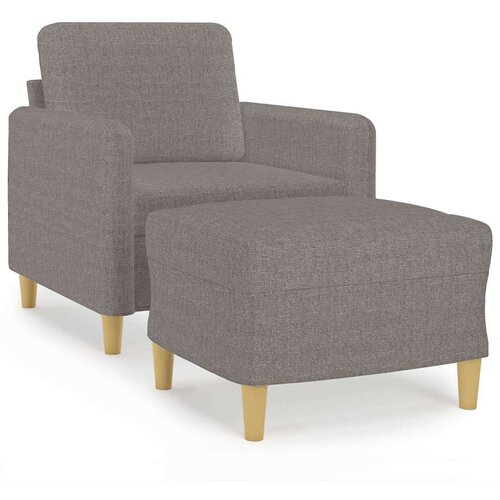  Fotelja s tabureom smeđesiva 60 cm od tkanine Slike