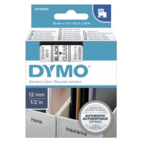 Dymo D1 12mm Black/Clear labels 45010 Cijene