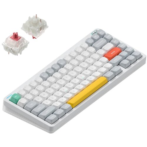 Nuphy Halo75 v2 Brezžična Mehanska Tipkovnica / Ionic White Silent Red Clear-Top Switch, (22126181) Cene