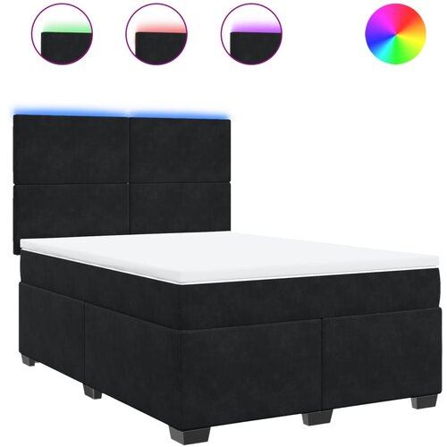 vidaXL Box spring postelja z vzmetnico črna 160x200 cm žamet, (21307751) Cene