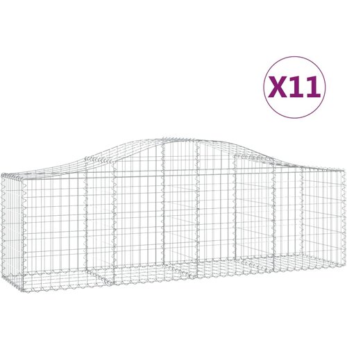  Lučne gabionske ko&amp;scaron;are 11 kom 200x50x60/80 cm pocinčano željezo Slike