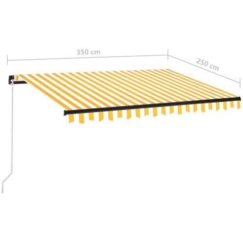  Tenda na ručno uvlačenje s LED svjetlom 350x250 cm žuto-bijela Slike