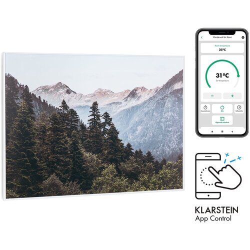 Klarstein Wonderwall Air Art Smart, infracrveni grijač, 80 x 60 cm, 500 W, aplikacija, planina Cijene