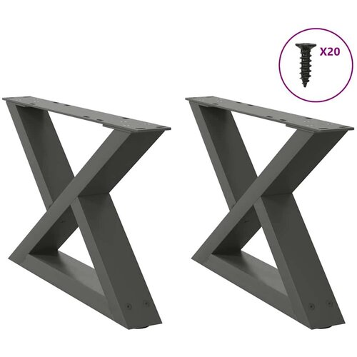  Noge za stolić 2 kom antracit 60x(30-31 3) cm čelik Cijene