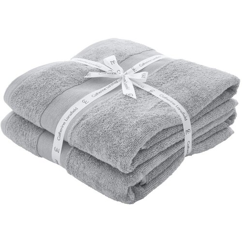 Catherine Lansfield Svijetlo sivi pamučni ručnici u setu 2 kom od frotira 90x140 cm Anti-Bacterial &amp;ndash; Slike