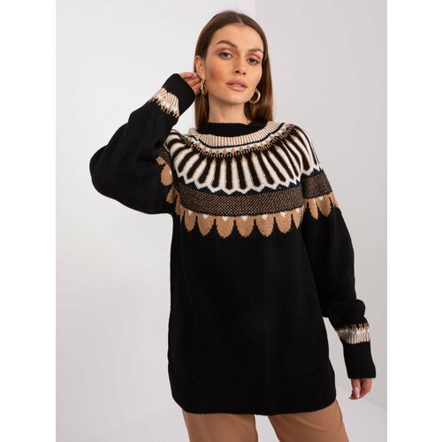 Fashion Hunters Classic black sweater with stand-up collar from RUE PARIS Cene