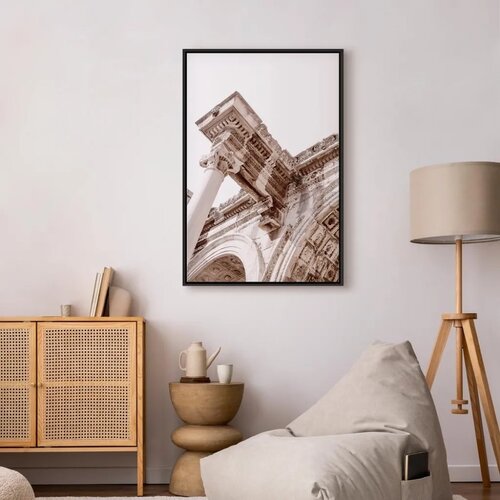  Slika - Temple of Hadrian (1 Part) Vertical 40x60 U crnom drvenom okviru Slike
