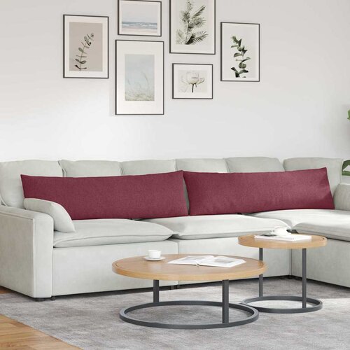  Jastučići za sofu 2 pcs Vinska crvena 145 x 40 cm tkanina Cene