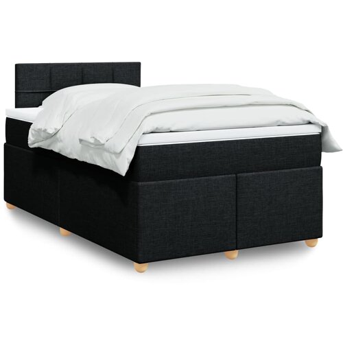 vidaXL Box spring postelja z vzmetnico črn 120x200 cm blago Cene