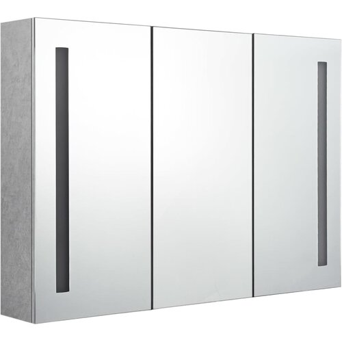Maison Chic LED Kopalniška omarica - Kopalniški kabinet z ogledalom betonsko siva 89x14x62 cm, (21794388) Cene