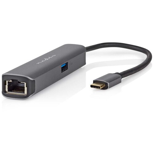 Nedis Razdelilnik USB-C 4-v-1 z RJ45 žensko / USB-A / USB-C žensko / HDMI 4K 5Gb/s 0,2 m, Črna, (5000063512) Cene