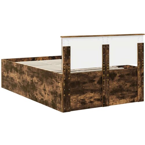  Okvir za krevet s uzglavljem Dimljeni hrast 120 x 200 cm - Dimljeni hrast 120 x 200 cm Slike