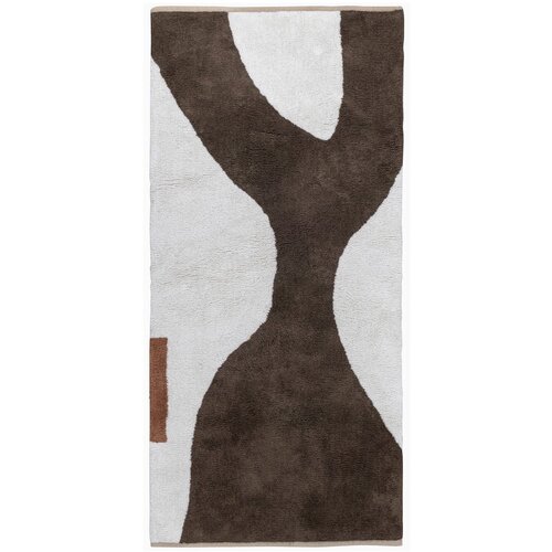 Mette Ditmer Denmark belo-rjav pralen bombažen tekač 70x150 cm figura – Cene