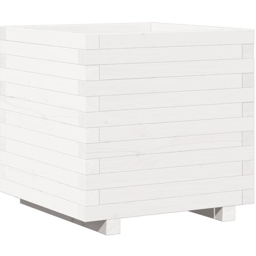 Maison Chic Vrtno cvetlično korito - Cvetlični Lonec belo 50x50x49,5 cm trdna borovina, (21790652) Slike