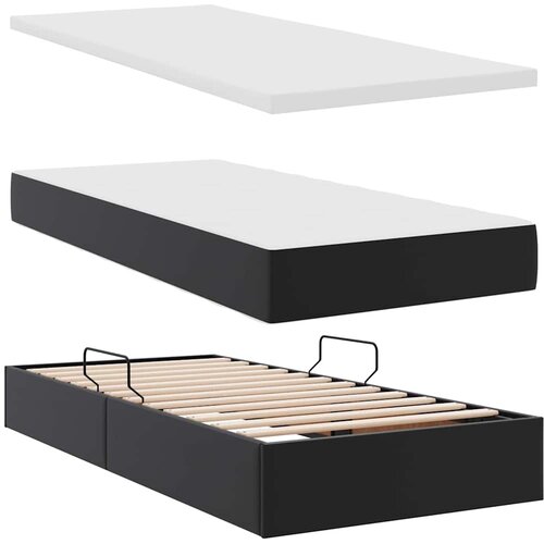  Krevet s madracem i skladi&amp;scaron;tem Crna 100 x 200 cm Lažna koža Slike