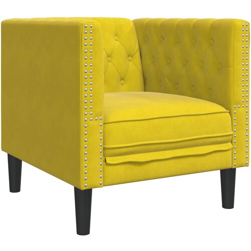 vidaXL Chesterfield sofa fotelja žuti baršun - Žuta 1 1 sjedalo Cene