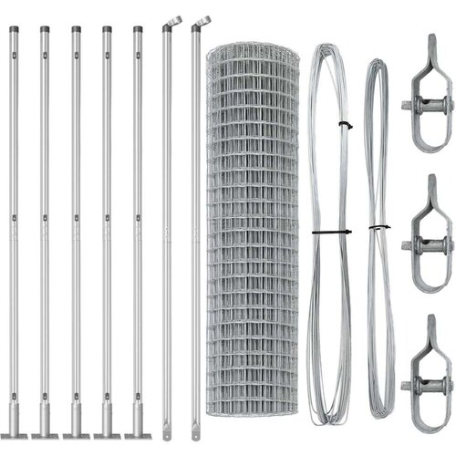 Euro Ograda s 7 Flanširanim Stupovima 0.8x10 m Galvanizirani Čelik Cijene