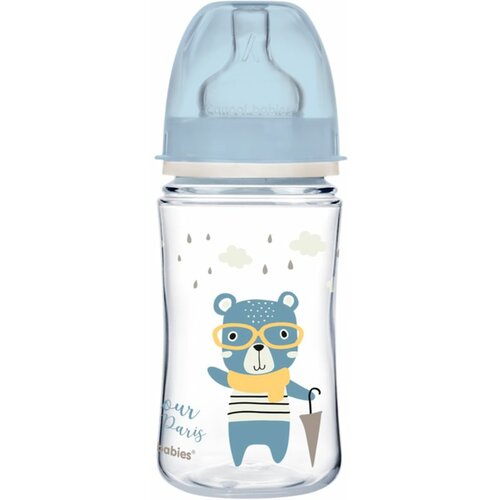 Canpol baby flašica široki vrat, pp - 240 ml - bonjour paris blue Slike