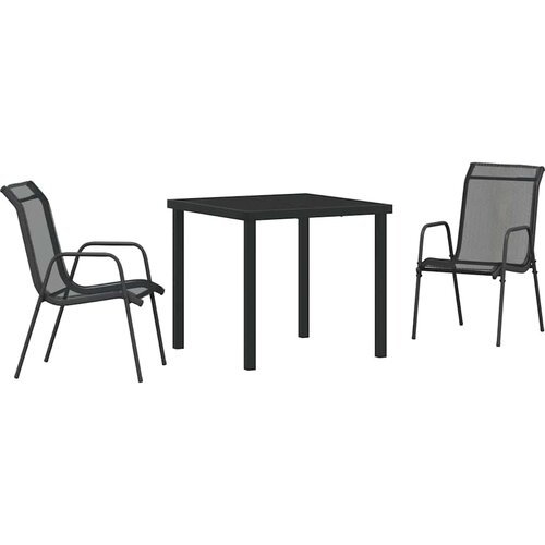  Vrtni set za objed 3 pcs Crna Čelik s prahom premazan Slike