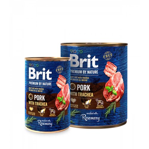 Brit Premium by Nature Pork with Trachea - vlažna hrana za odrasle pse sa svinjetinom i svinjskim du&scaron;nikom (400g, 800g) 800g Cene