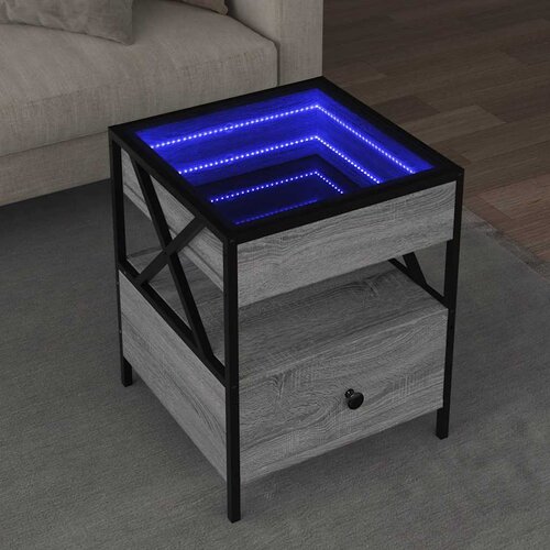  Stolić s beskonačnim LED svjetlima boja hrasta 40 x 40 x 51 cm Cene