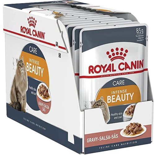 Royal Canin Intense Beauty Gravy - kesice za odrasle mačke za zdravu kožu i sjajnu dlaku (12&amp;times;85g) Slike