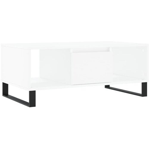 Maison Chic Klubska mizica - kavna mizica - Nizka mizica bela 90x50x36,5 cm inženirski les, (21754079) Cene