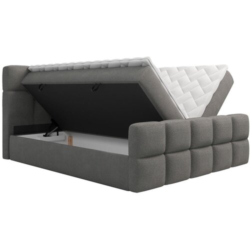 XORA POSTELJA Z VZMETNICO 160 cm x 200 cm , tekstil temno siva Slike