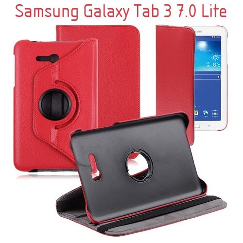  Vrtljivi ovitek / etui / zaščita za Samsung Galaxy Tab 3 7.0 Lite - rdeči Cene