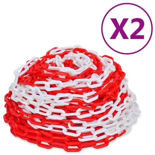 vidaXL Opozorilne verige 2 kosa rdeče in bele plastika 30 m Cene